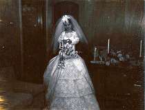 134: 1967-0400-3-Jacki Pictures Jacki In Doris' Wedding Gown